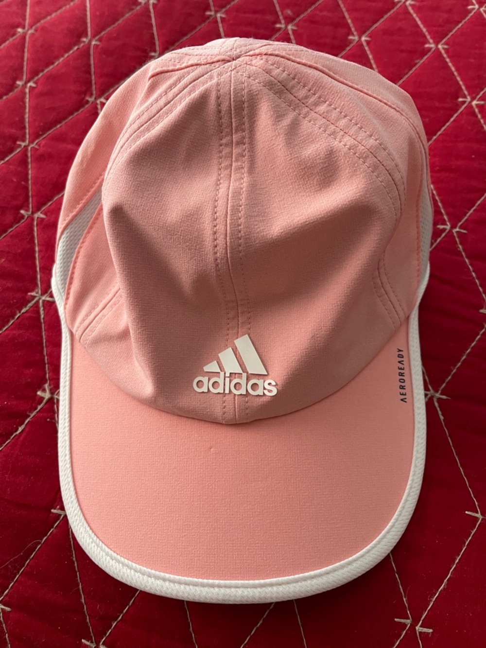 Adidas Pink and White Aeroready Running Cap.  Womens: OS.